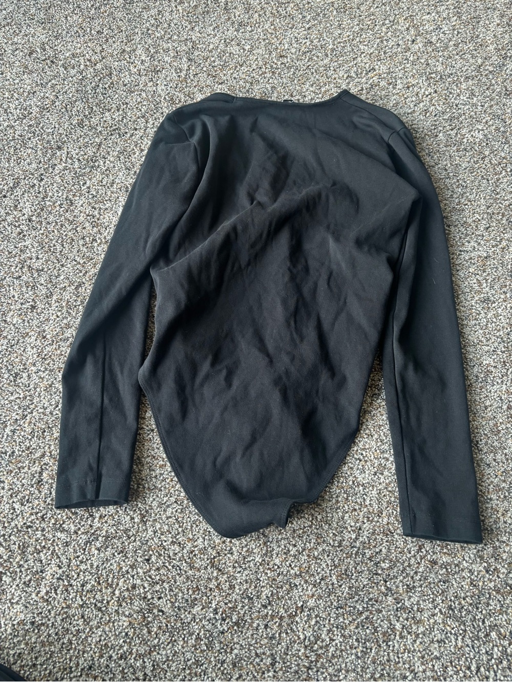 ZARA Black Bodysuit Long Sleeve V Neck Stretch Size Large - Picture 4 of 4